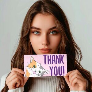 Thank You Cards (24pcs), Includes Blank Cards & Envelopes with Stickers, 4 x 6